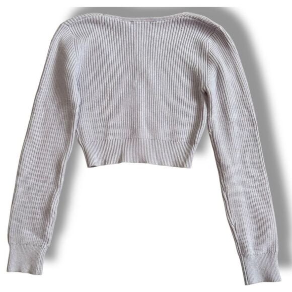 Sage The Label NWT Ribbed Knit Cropped Button Cardigan Long Sleeve Women's Small - Picture 2 of 7